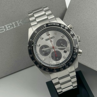 Seiko SSC911 Prospex Speedtimer Men's Solar Chronograph Watch Silver  Dial