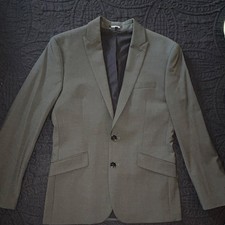 Express Gray Two-Button Single-Breasted Notch Lapel Men's Blazer