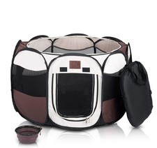 Portable Foldable Playpen Exercise Kennel Dogs Cats Indoor/Outdoor Removable ...