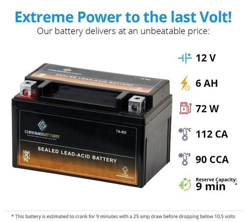 YTX7A-BS High Performance AGM Scooter Battery for Yamaha, Kymco, SYM - Picture 3 of 8