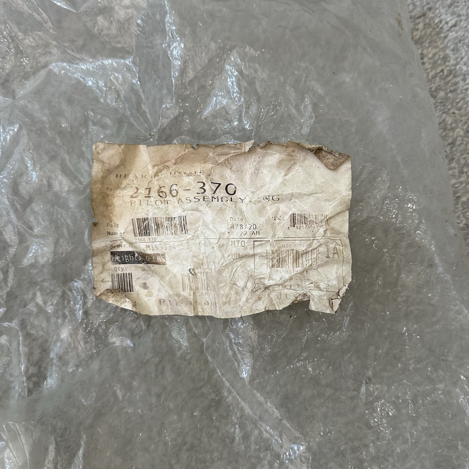 Natural Gas 2166-370 Heater Pilot Assembly