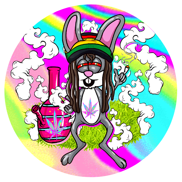 Stoner Easter Rabbit Vinyl Decal Sticker Weed Pot Head UV Safe Cannabis 420 Weed