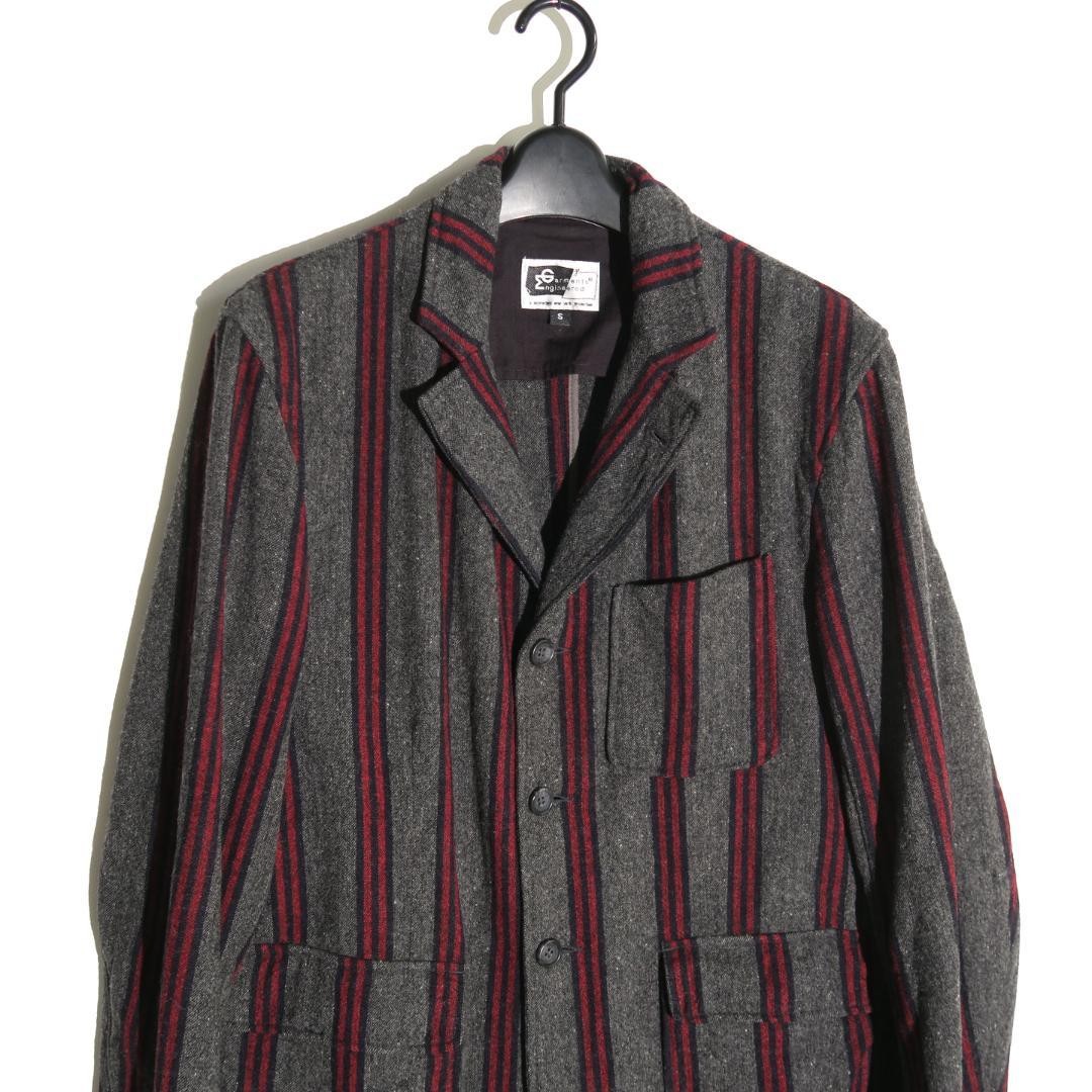 Engineered Garments Wool Striped Jacket Gray S Ex… - image 6