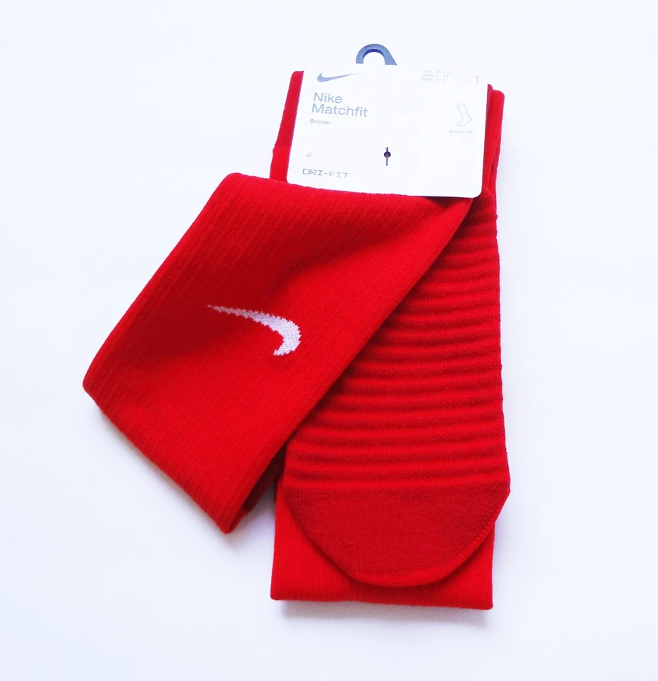 NIKE Matchfit Soccer  DRI-FIT Knee-High Sock Red 2 Pair Unisex - New - Image 3 of 4