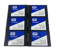 Lot of 6 Western Digital WD Blue PC SSD 500GB SATA III 2.5" WDS500G1B0A