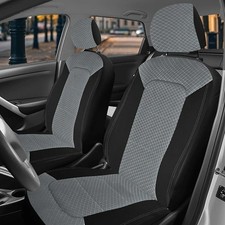 Universal Front Car Seat Covers 4pc Mesh Bucket Seat Protector Black Grey