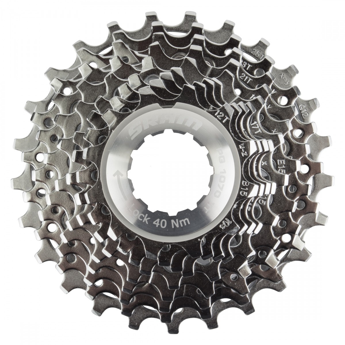 Кассета SRAM PG-1070 с 10 скоростями 11-25t Алюминиевые направляющие стальные зубья серебристый 17790₽