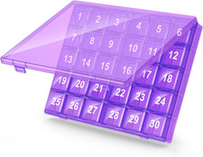 Monthly Pill Organizer Once a Day - 30 Day Pill Organizer Box - Easy to Open - L