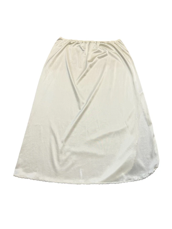 Винтажный Vanity Fair половина скольжения США нейлона слоновой кости с кружевной отделкой стороны разрез сексуальный размер маленький - Изображение 3 из 4