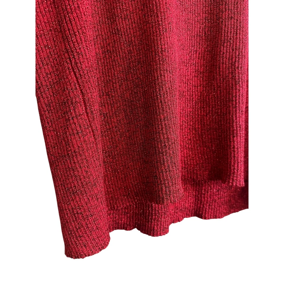 Camiseta sin mangas CASUAL CORNER para mujer roja brillante tejida L mezcla de seda Foto 3 de 4