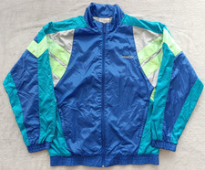 Adidas mens vintage 90s Blue Color Block Nylon Track Tracksuit Top Jacket size L