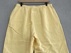Flax By Jeanne Engelhart Textured Wide-Leg Pants Yellow M Linen Blend Seersucker — photo 6