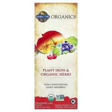 Organics, Plant Iron & Organic Herbs, Cranberry-Lime, 8 fl oz (240 ml)