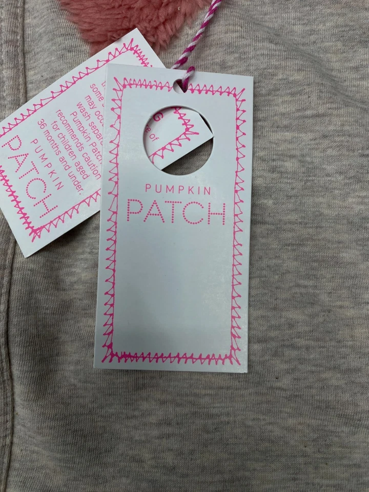 Chaqueta de motociclista polar con parche de calabaza para niñas pequeñas talla 2T avena B37Z Foto 3 de 4