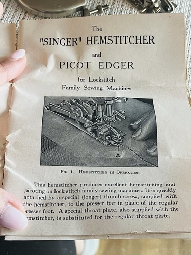 Vtg Singer Hemstitcher No. 121387 Attachment And Picot Edger In Original Box - Picture 6 of 7