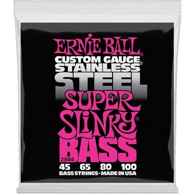 Saiten E-Bass Ernie Ball Super Slinky Stainless Steel Bass 2844 .045-100 Bass Sa