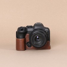 For Canon EOS R7 Camera Bag Leather Dock Case Base Protection Cover Shell black