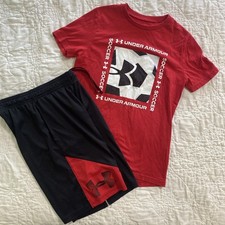 Youth UA Under Armour Shorts Soccer T-Shirt Set Outfit, YMD, Medium