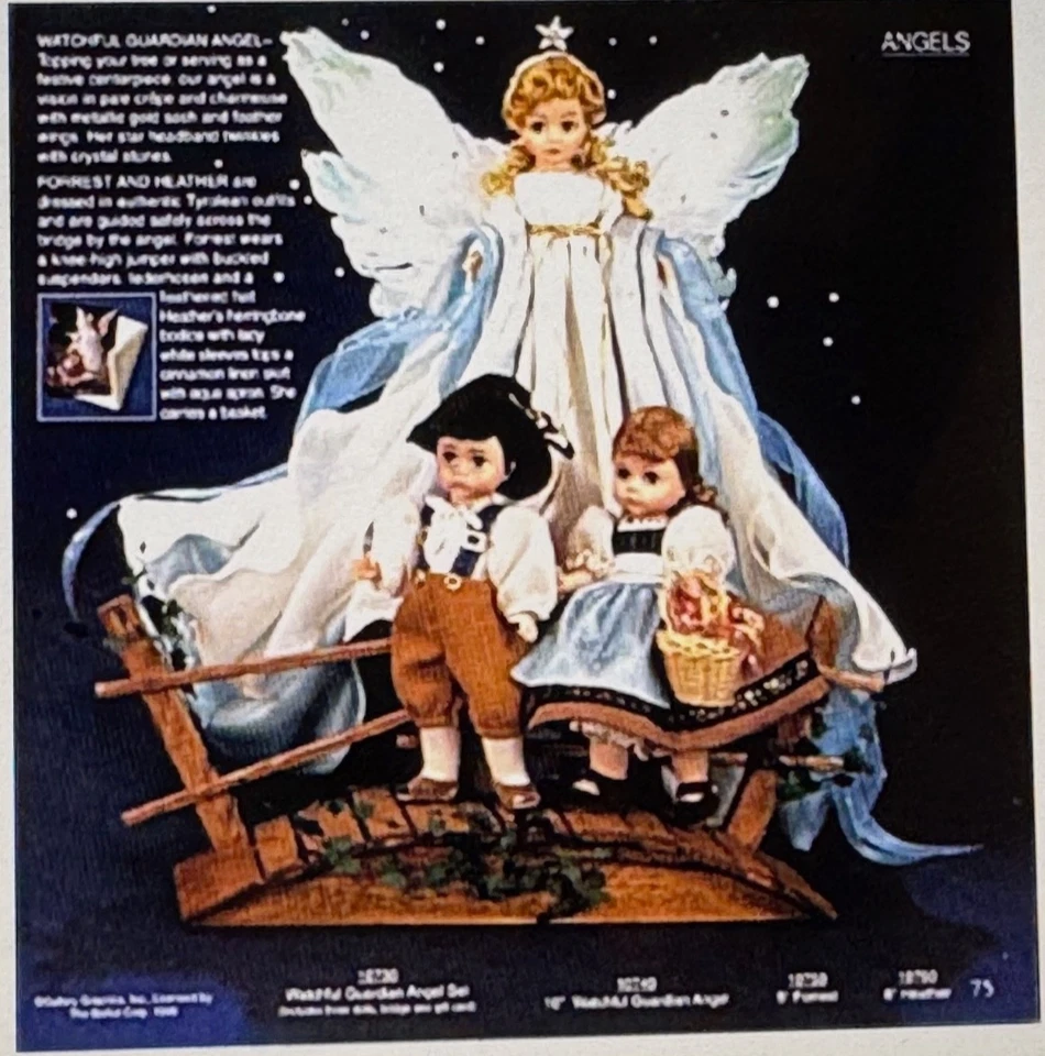 RARO Madame Alexander Watchful Ángel de la Guarda, 2 Niños Tirolesos, Puente, 3 Juegos Foto 3 de 4