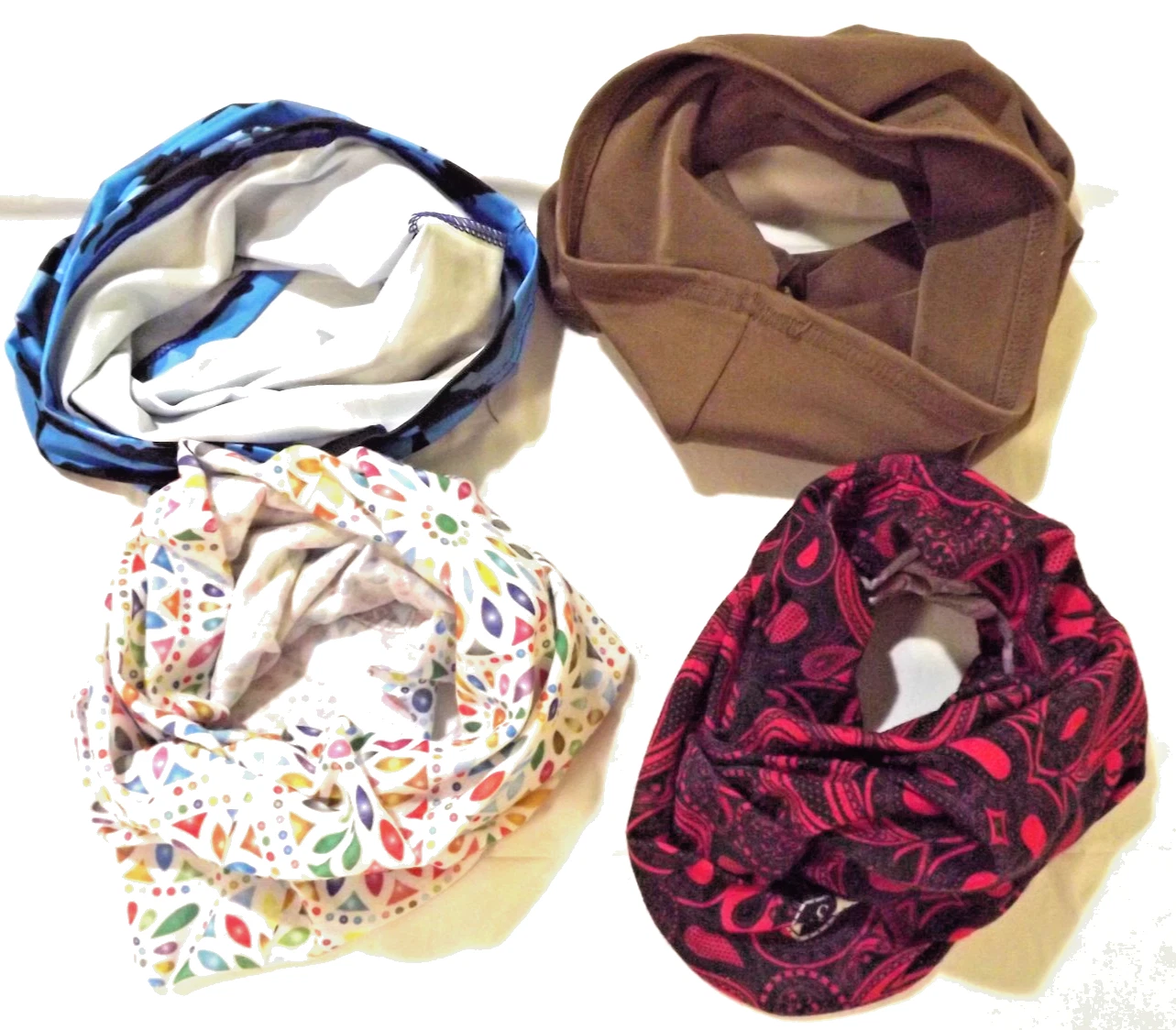 Lot of 4 Unisex Cooling Neck Gaiter Summer Face Cover Scarfs Hunting/Camping