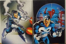 Marvel Entertainment,  The Punisher, 2 card Sale, Printed 1992, card#1 And 2.