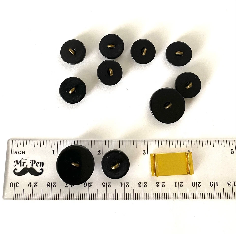 RALPH LAUREN 10 Black Brass Replacement Buttons + 1 Gold Logo Suit Jacket Top 🖤 - Image 3 of 4