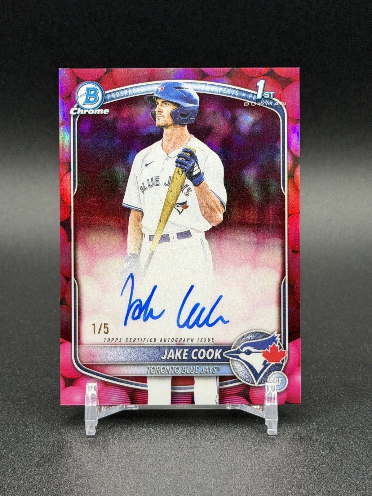 Jake Cook 2025 Bowman Draft Chrome 1st Auto Gumball Refractor /5 SSP