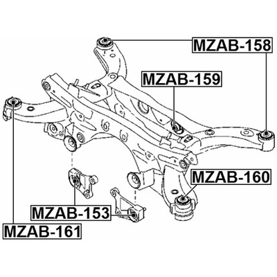 FEBEST 2013-2017 Mazda CX-5 Rear Crossmember Bushing MZAB-159