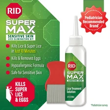 RID Super Max Sensitive + Super Treatment Lice & Eggs Removal Kit w/ Comb 3.4oz