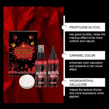 1Set Unisex Vampire Makeup Fake Blood Kit Role Play Halloween Quick-Dry