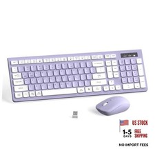 Wireless Keyboard and Mouse Combo Silent for Office and Home Purple