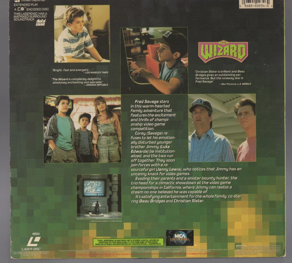 Orig 1989/1990 THE WIZARD Laserdisc Movie Nintendo 80's Video Game Cult Classic - Image 4 of 4