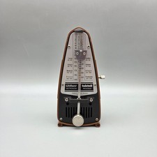 Vintage Wittner Taktell Piccolo Wind Up Metronome Brown Plastic Germany VIDEO