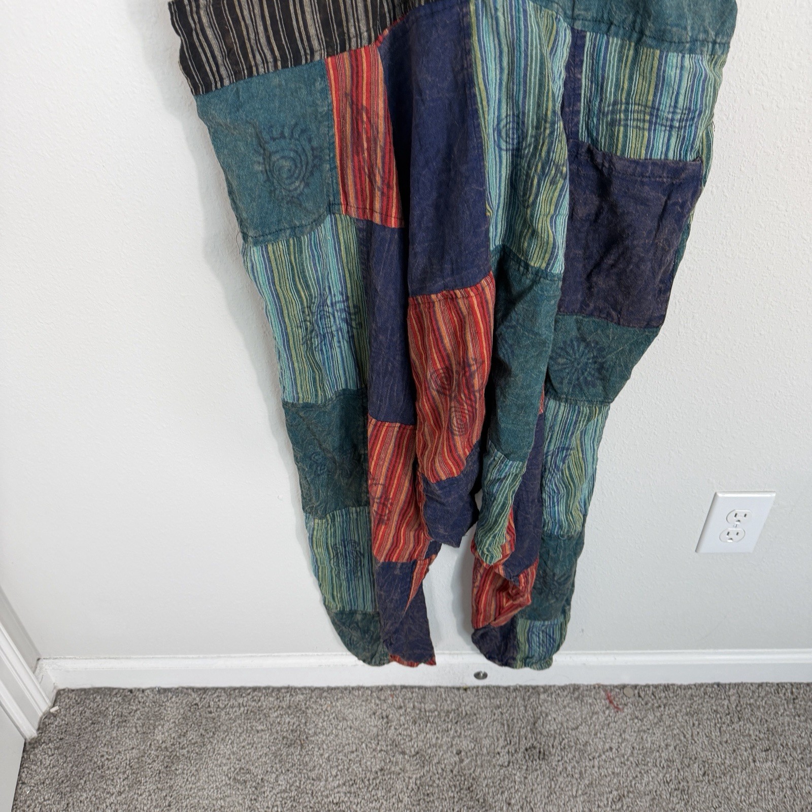 Multicolor Patchwork Jumpsuit Romper Overalls Fes… - image 9