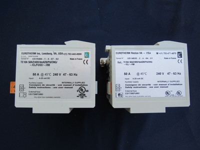 Lot of 2 EUROTHERM TE10A Single Phase Thyristor 50A 240V Auxilary Supply