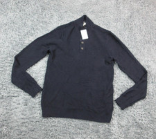 Hawker Rye Sweater Mens Large Navy Blue Knit Henley Pullover NWT