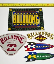 BILLABONG 5 SURF STICKER LOT VINTAGE SURFBOARD SURFING AUS AUSSIE SURFER