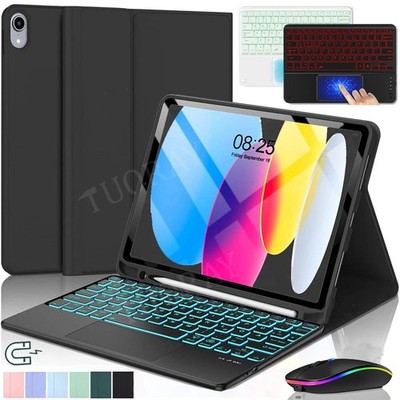 Beleuchtet Touchpad Tastatur Hülle Maus für iPad 11/10/9/8/7th Air 11'' M4 M3 Pro
