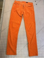 AG Adriano Goldschmied The Stevie Slim Straight Orange Corduroy Pants Womens 26R