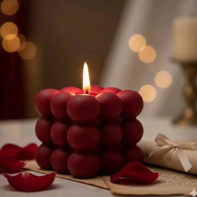 Set of 10 Pieces Bubble Cube Soy Candles Handmade Scented Decorative Home Gift