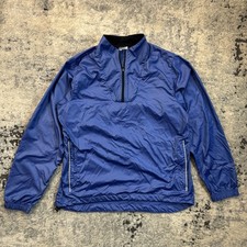 Vintage Nike Blue 1/4 Zip Windbreaker Jacket Woman s Medium Mesh Lined Pullover