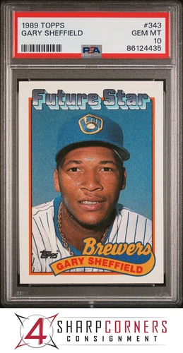 1989 TOPPS #343 GARY SHEFFIELD RC BREWERS PSA 10