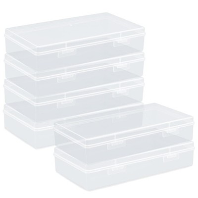 File Portable Project Case, 6 Pack Plastic Storage Boxes for Scrapbook Paper,...