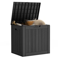 31 Gallon Outdoor Waterproof Deck Box Storage Bins For Pool Side Patio Clearance