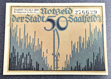 SAALFELD SAALE NOTGELD 50 PFENNIG 1921 EMERGENCY MONEY GERMANY BANKNOTE (33981)