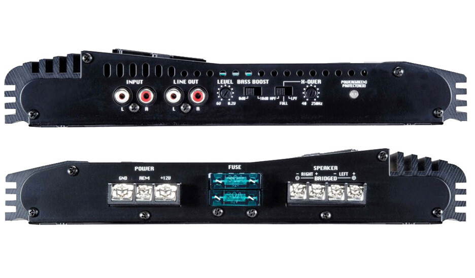 LANZAR VCT2110 150W RMS 2-CHANNEL SLIM MOSFET CAR AUDIO AMPLIFIER w/ BASS KNOB