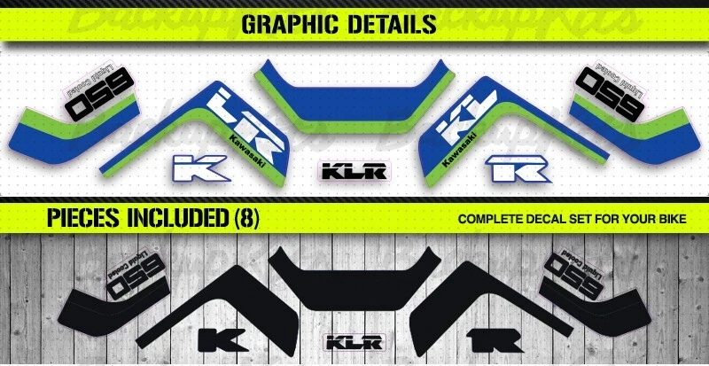 KIT GRÁFICO CALCOMANÍA CALCOMANÍA KAWASAKI KLR650 1998 RÉPLICA Foto 4 de 4