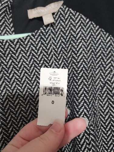 Banana Republic Dress Women's 0 Black White Tweed Straight Sheath Dark Academia - Picture 8 of 12