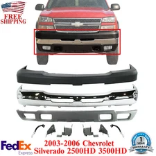 Front Bumper Chrome Kit Steel Set of 9 For 2003-2006 Chevy Silverado 2500HD 3500