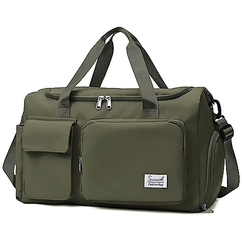 Suruid Reisetasche mit Schuhfach Sport Sporttasche mit Olivgrün - Bild 1 von 6